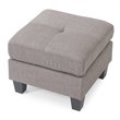 Glory Furniture Newbury Twill Fabric Ottoman in Gray