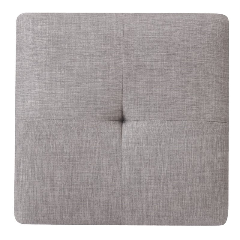 Glory Furniture Newbury Twill Fabric Ottoman in Gray