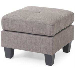 Glory Furniture Newbury Twill Fabric Ottoman in Gray