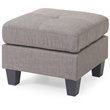 Glory Furniture Newbury Twill Fabric Ottoman in Gray