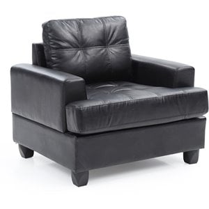 Glory Furniture Sandridge Faux Leather Chair in Black