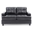 Glory Furniture Sandridge Faux Leather Loveseat in Black