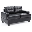 Glory Furniture Sandridge Faux Leather Loveseat in Black