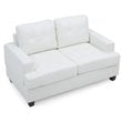 Glory Furniture Sandridge Faux Leather Loveseat in White