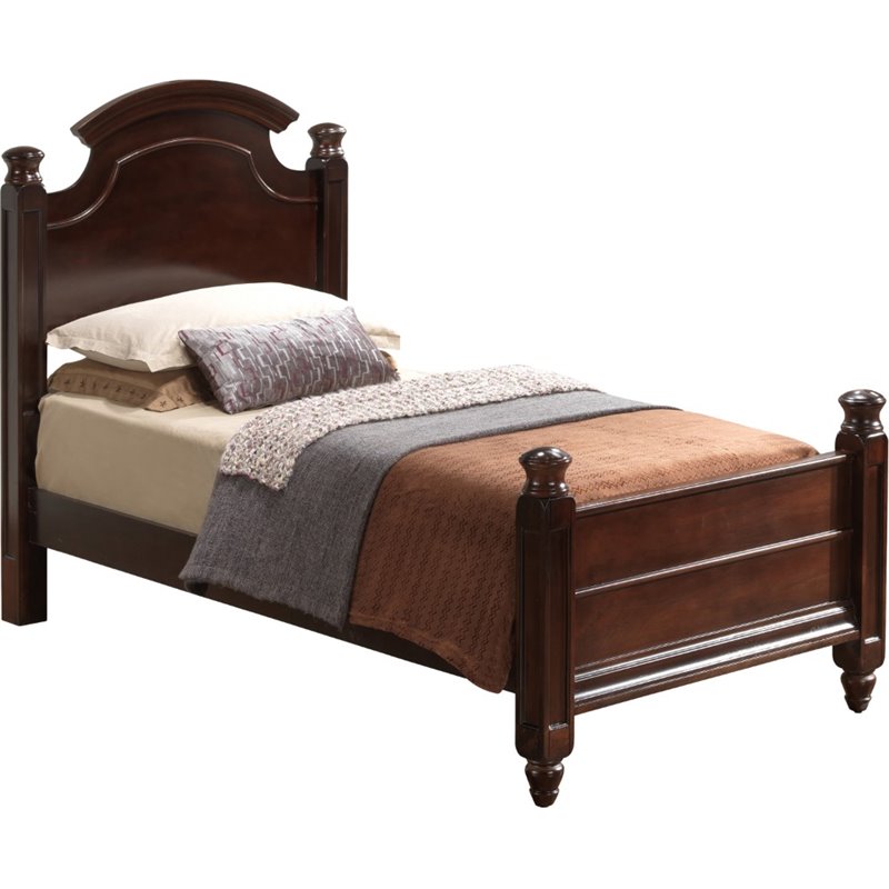 Glory Furniture Summit Twin Poster Bed in Cappuccino