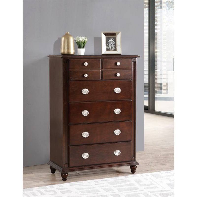 Glory Furniture Summit 5-Drawers Bedroom Chest in Cappuccino