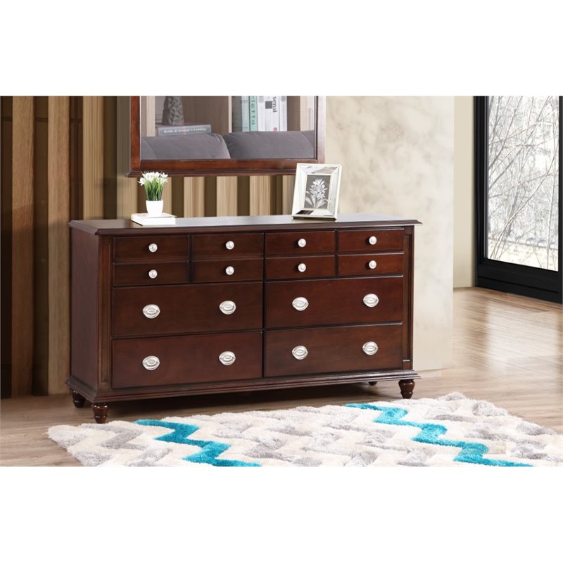 Glory Furniture Summit 6-Drawers Bedroom Dresser in Cappuccino