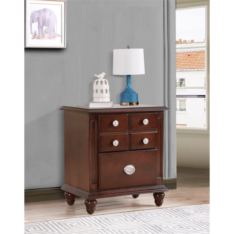 Glory Furniture Summit 2 Drawer Nightstand in Cappuccino