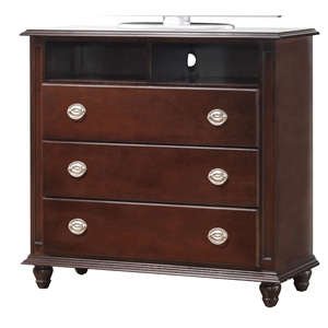 Glory Furniture Summit 3-Drawer TV Stand Chest in Cappuccino