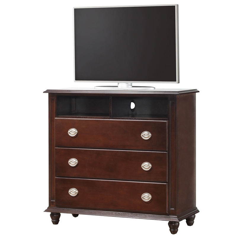 Glory Furniture Summit 3-Drawer TV Stand Chest in Cappuccino