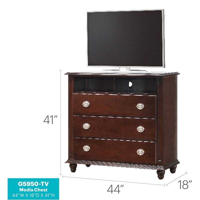 Glory Furniture Summit 3-Drawer TV Stand Chest in Cappuccino