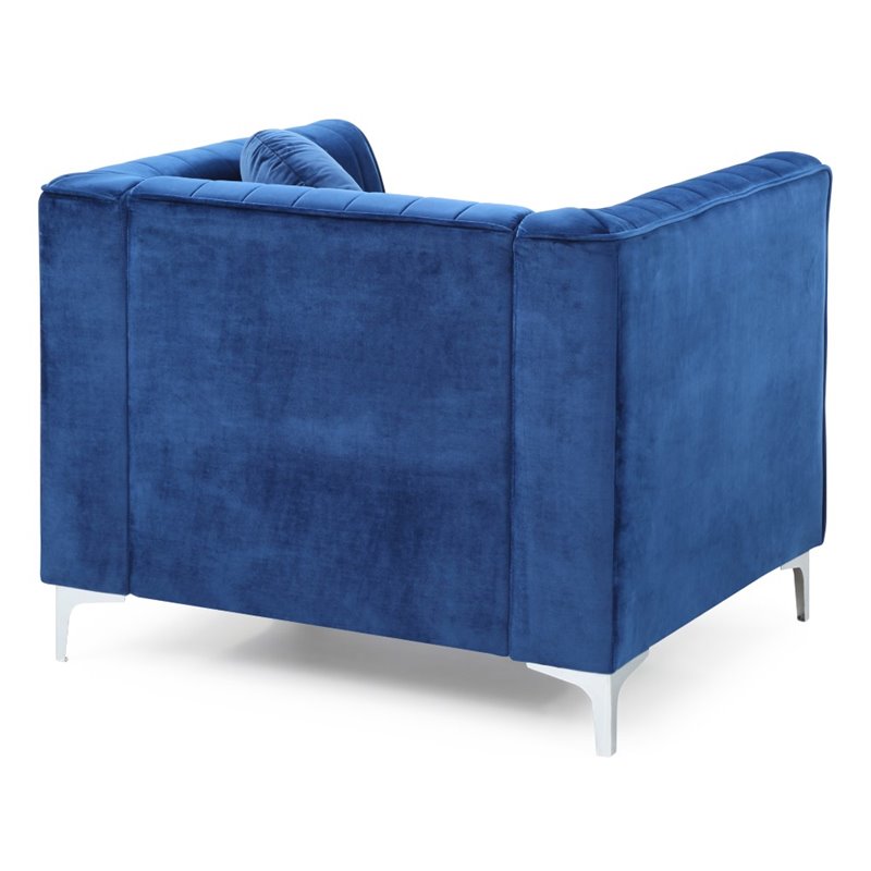 Glory Furniture Delray Velvet Chair in Navy Blue