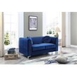Glory Furniture Delray Velvet Loveseat in Navy Blue