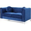 Glory Furniture Delray Velvet Loveseat in Navy Blue