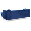 Glory Furniture Delray Velvet Sofa Chaise in Navy Blue
