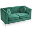 Glory Furniture Delray Velvet Upholstered Loveseat in Green