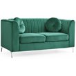Glory Furniture Delray Velvet Upholstered Loveseat in Green