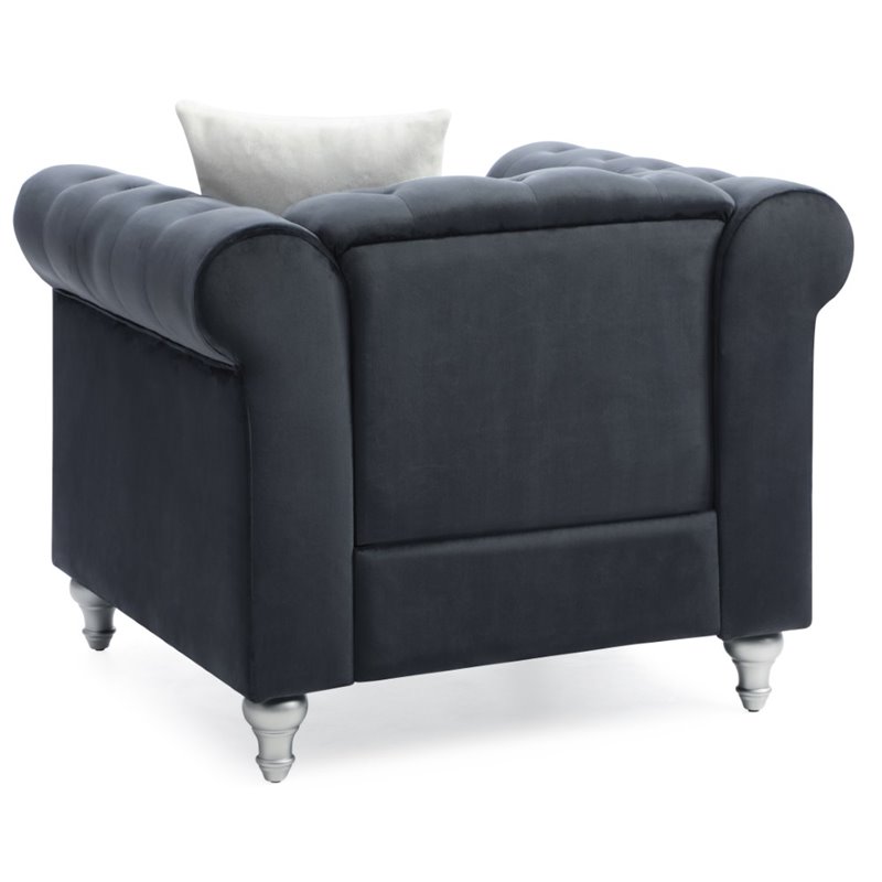 Glory Furniture Raisa Velvet Chair in Black