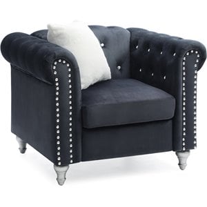 Glory Furniture Raisa Velvet Chair in Black