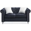 Glory Furniture Raisa Velvet Loveseat in Black