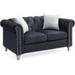 Glory Furniture Raisa Velvet Loveseat in Black