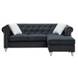 Glory Furniture Raisa Velvet Sofa Chaise in Black