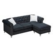 Glory Furniture Raisa Velvet Sofa Chaise in Black