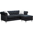 Glory Furniture Raisa Velvet Sofa Chaise in Black