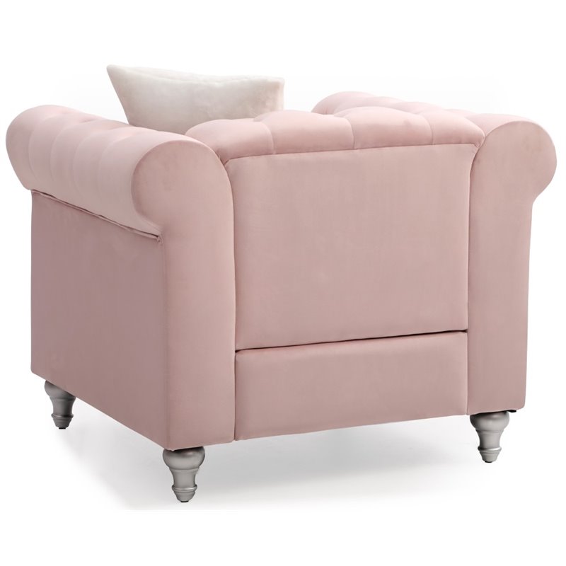 Glory Furniture Raisa Velvet Chair in Pink