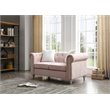 Glory Furniture Raisa Velvet Loveseat in Pink