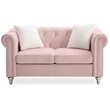 Glory Furniture Raisa Velvet Loveseat in Pink