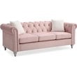 Glory Furniture Raisa Velvet Sofa in Pink