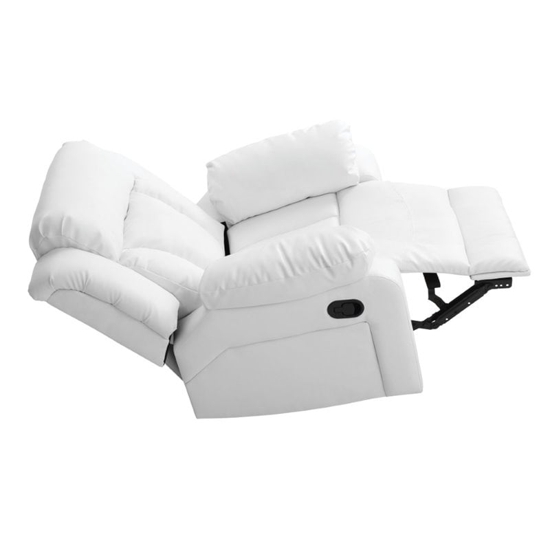 Glory Furniture Daria Faux Leather Rocker Recliner in White