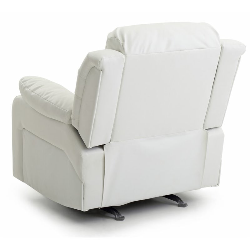Glory Furniture Daria Faux Leather Rocker Recliner in White