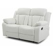 Glory Furniture Daria Faux Leather Reclining Loveseat in White