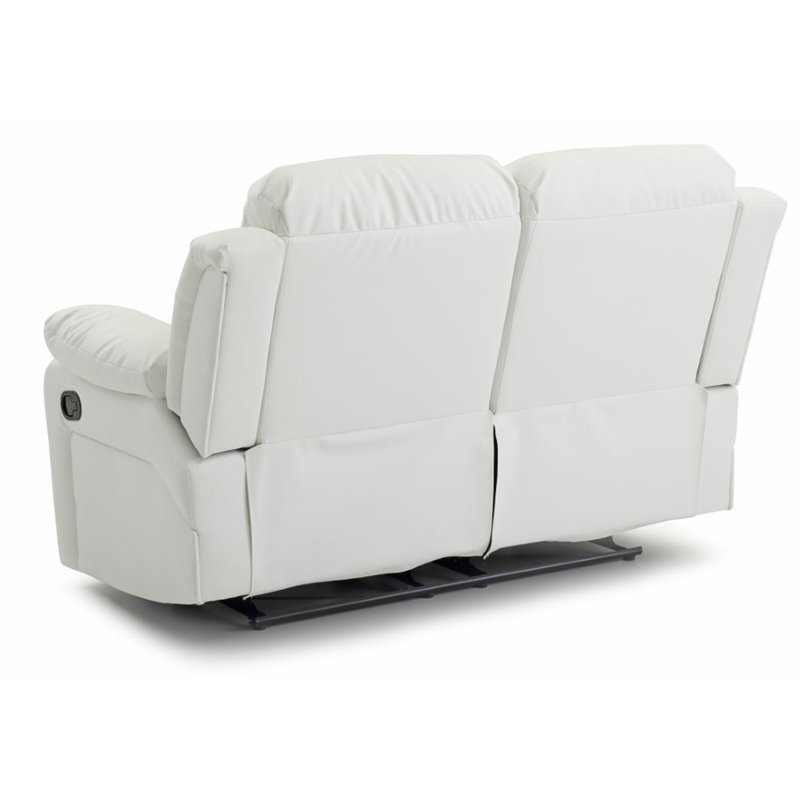 Glory Furniture Daria Faux Leather Reclining Loveseat in White