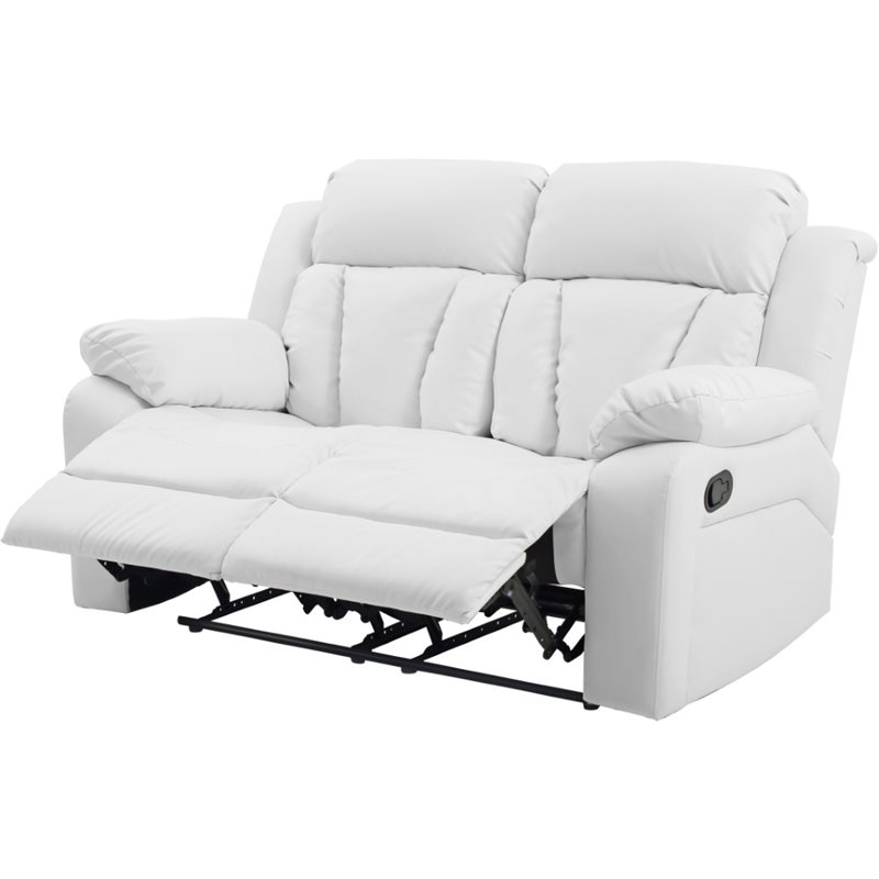 Glory Furniture Daria Faux Leather, Off White Leather Reclining Sofa And Loveseat
