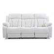 Glory Furniture Daria Faux Leather Upholstered Recliner Sofa in White