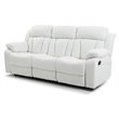 Glory Furniture Daria Faux Leather Upholstered Recliner Sofa in White
