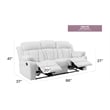 Glory Furniture Daria Faux Leather Upholstered Recliner Sofa in White