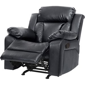 Glory Furniture Daria Faux Leather Rocker Recliner in Black