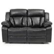 Glory Furniture Daria Faux Leather Reclining Loveseat in Black