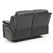 Glory Furniture Daria Faux Leather Reclining Loveseat in Black