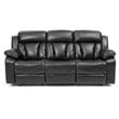 Glory Furniture Daria Faux Leather Reclining Sofa in Black