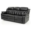 Glory Furniture Daria Faux Leather Reclining Sofa in Black