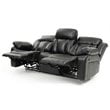 Glory Furniture Daria Faux Leather Reclining Sofa in Black