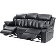 Glory Furniture Daria Faux Leather Reclining Sofa in Black