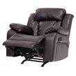 Glory Furniture Daria Faux Leather Rocker Recliner in Dark Brown