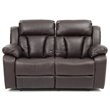 Glory Furniture Daria Faux Leather Reclining Loveseat in Dark Brown