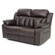 Glory Furniture Daria Faux Leather Reclining Loveseat in Dark Brown